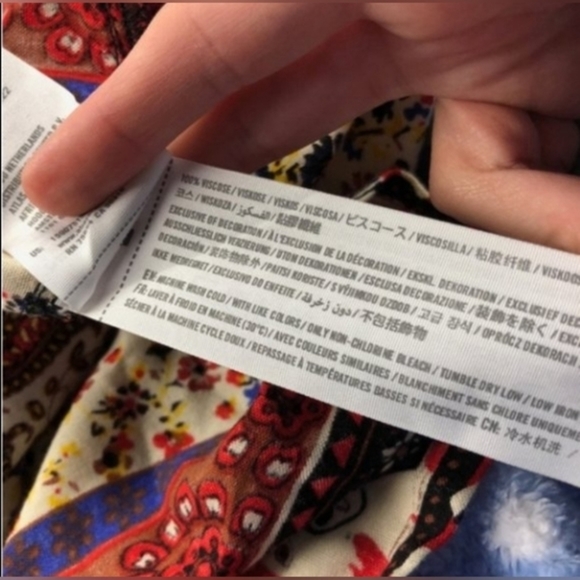 Abercrombie & Fitch Boho Red Elephant Long Sleeve Dress S - Picture 11 of 12